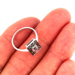 Victorian Style Ring Set With Synthetic Aquamarine And Marcasite Finished In 925 English Hallmarked Sterling Silver