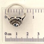 Victorian Style Ring Set With Synthetic Aquamarine And Marcasite Finished In 925 English Hallmarked Sterling Silver