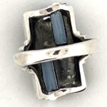 Victorian Style Ring Set With Synthetic Aquamarine And Marcasite Finished In 925 English Hallmarked Sterling Silver
