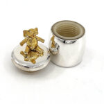 Tooth Fairy Box With Gold Plated Moving Elephant Finished In 925 English Hallmarked Sterling Silver 6 Tooth Fairy Box With Gold Plated Moving Elephant Finished In 925 English Hallmarked Sterling Silver