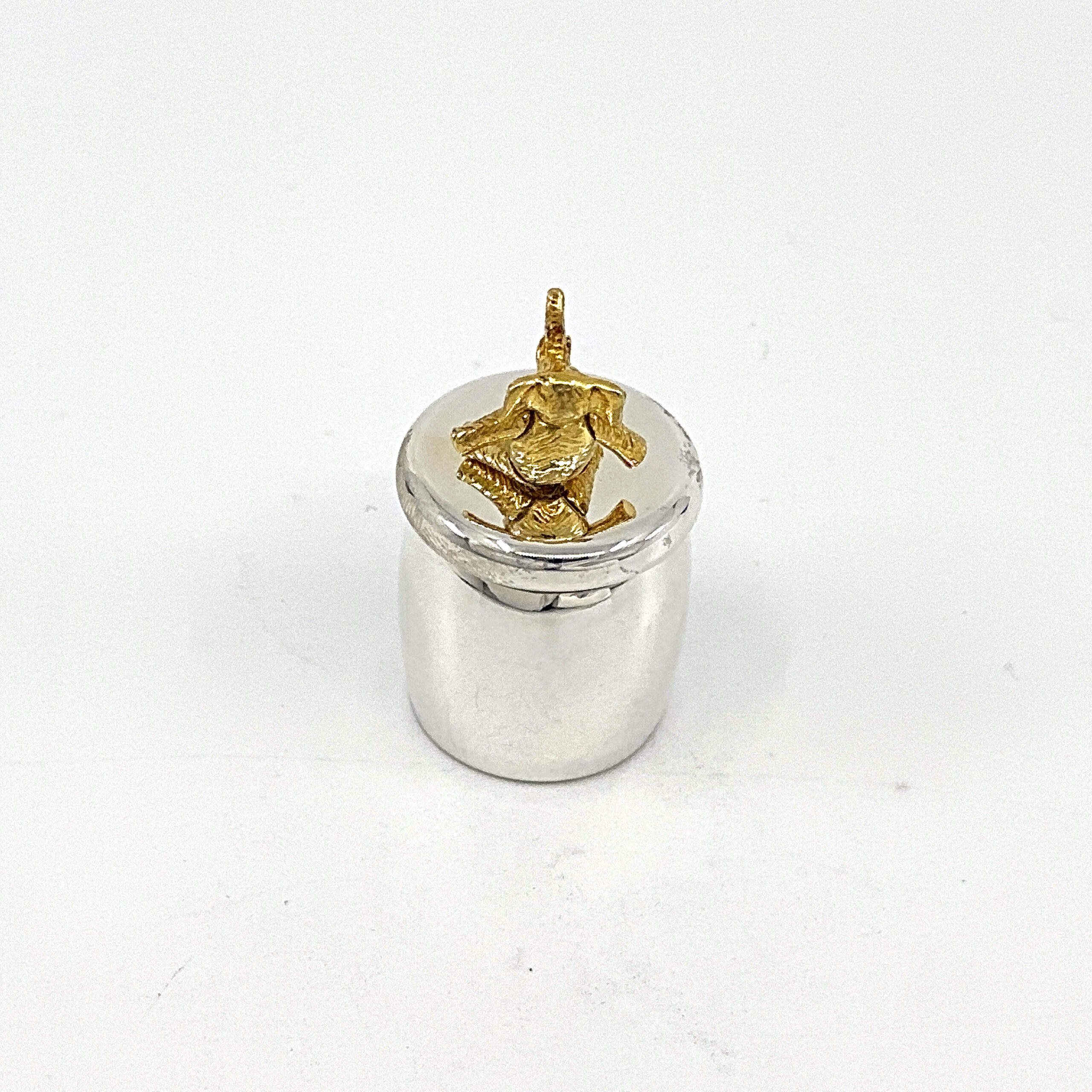 GT2241 (7) Tooth Fairy Box With Gold Plated Moving Elephant Finished In 925 English Hallmarked Sterling Silver