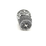 Embossed Thimble Victorian Style With Swirl Pattern Finished In 925 English Hallmarked Sterling Silver
