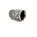 Embossed Thimble Victorian Style With Swirl Pattern Finished In 925 English Hallmarked Sterling Silver