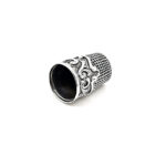 Embossed Thimble Victorian Style With Swirl Pattern Finished In 925 English Hallmarked Sterling Silver