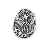 Embossed Thimble Victorian Style With Swirl Pattern Finished In 925 English Hallmarked Sterling Silver