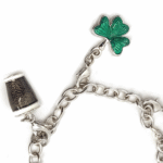 Emerald Isles St Patrick’s Day Charm Bracelet With Enamel And Sparkling Czech Crystals | Rhodium Plated