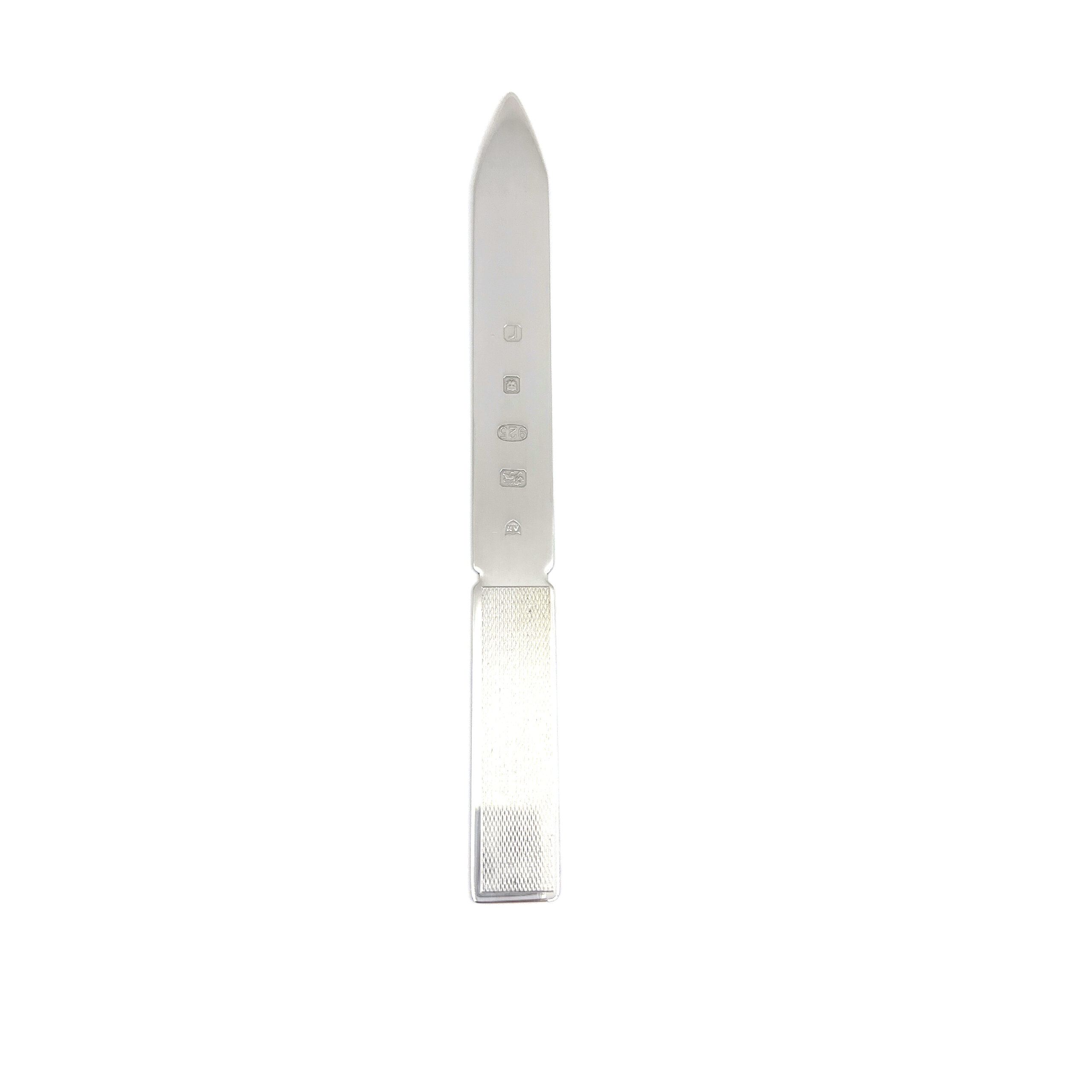 LO402 (6) Engine Turned And Feature Hallmark Paper Knife Letter Opener Finished In 925 English Hallmarked Sterling Silver