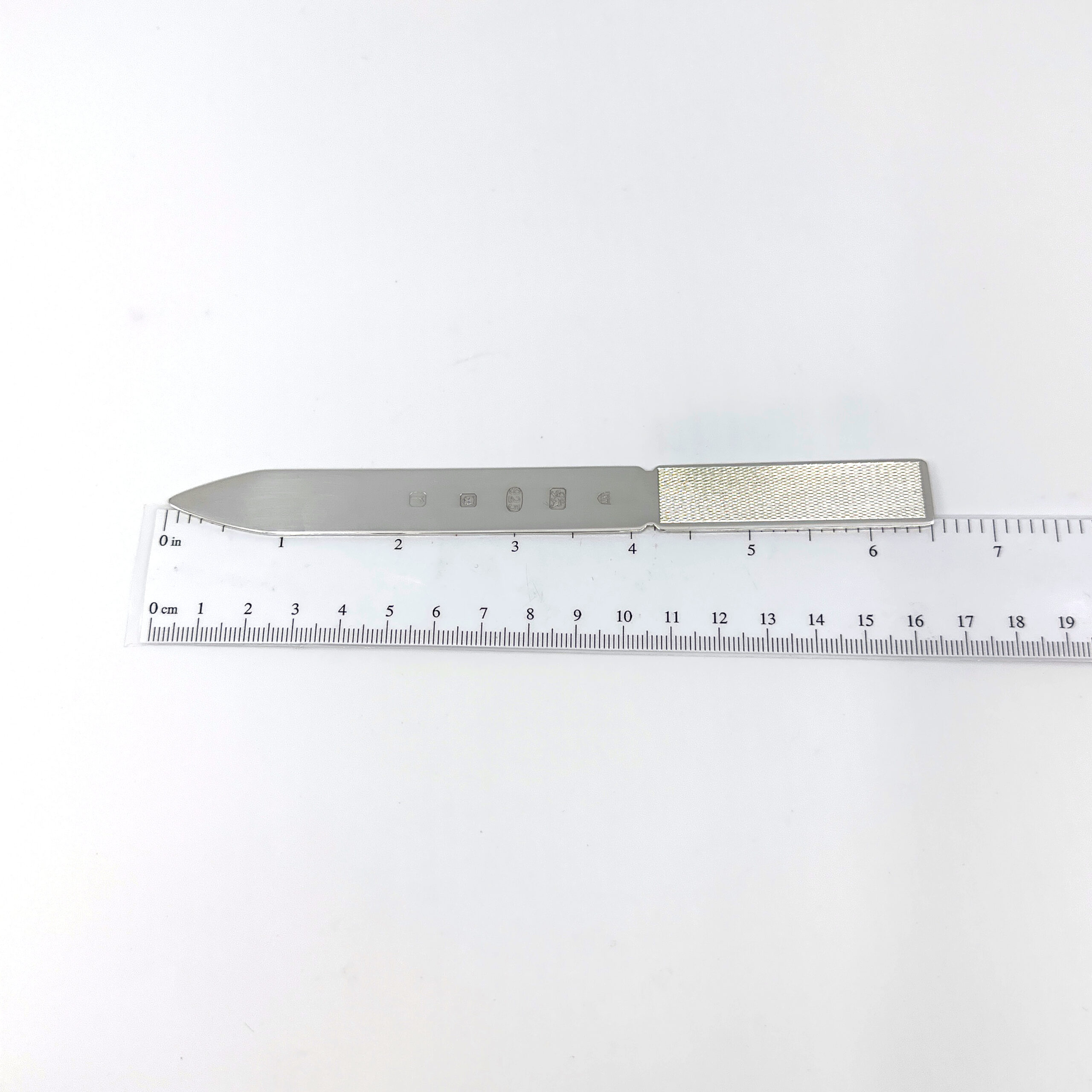 LO402 (1) Engine Turned And Feature Hallmark Paper Knife Letter Opener Finished In 925 English Hallmarked Sterling Silver