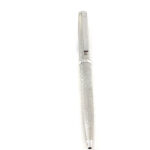 Engine Turned Ballpoint Pen Finished In 925 English Hallmarked Sterling Silver