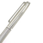 Engine Turned Ballpoint Pen Finished In 925 English Hallmarked Sterling Silver