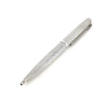 Engine Turned Ballpoint Pen Finished In 925 English Hallmarked Sterling Silver