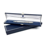 Engine Turned Ballpoint Pen Finished In 925 English Hallmarked Sterling Silver
