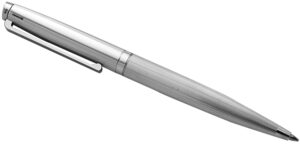 Engine Turned Ballpoint Pen Finished In 925 English Hallmarked Sterling Silver