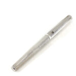 Engine Turned Fountain Pen Finished In 925 English Hallmarked Sterling Silver