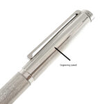 Engine Turned Fountain Pen Finished In 925 English Hallmarked Sterling Silver