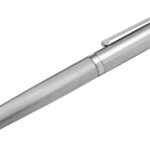 Engine Turned Fountain Pen Finished In 925 English Hallmarked Sterling Silver