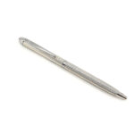 Engine Turned Wave Design Ballpoint Pen Finished In 925 English Hallmarked Sterling Silver