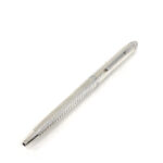 Engine Turned Wave Design Ballpoint Pen Finished In 925 English Hallmarked Sterling Silver