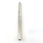 Engine Turned Wave Design Fountain Pen Finished In 925 English Hallmarked Sterling Silver