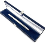 Engine Turned Wave Design Fountain Pen Finished In 925 English Hallmarked Sterling Silver