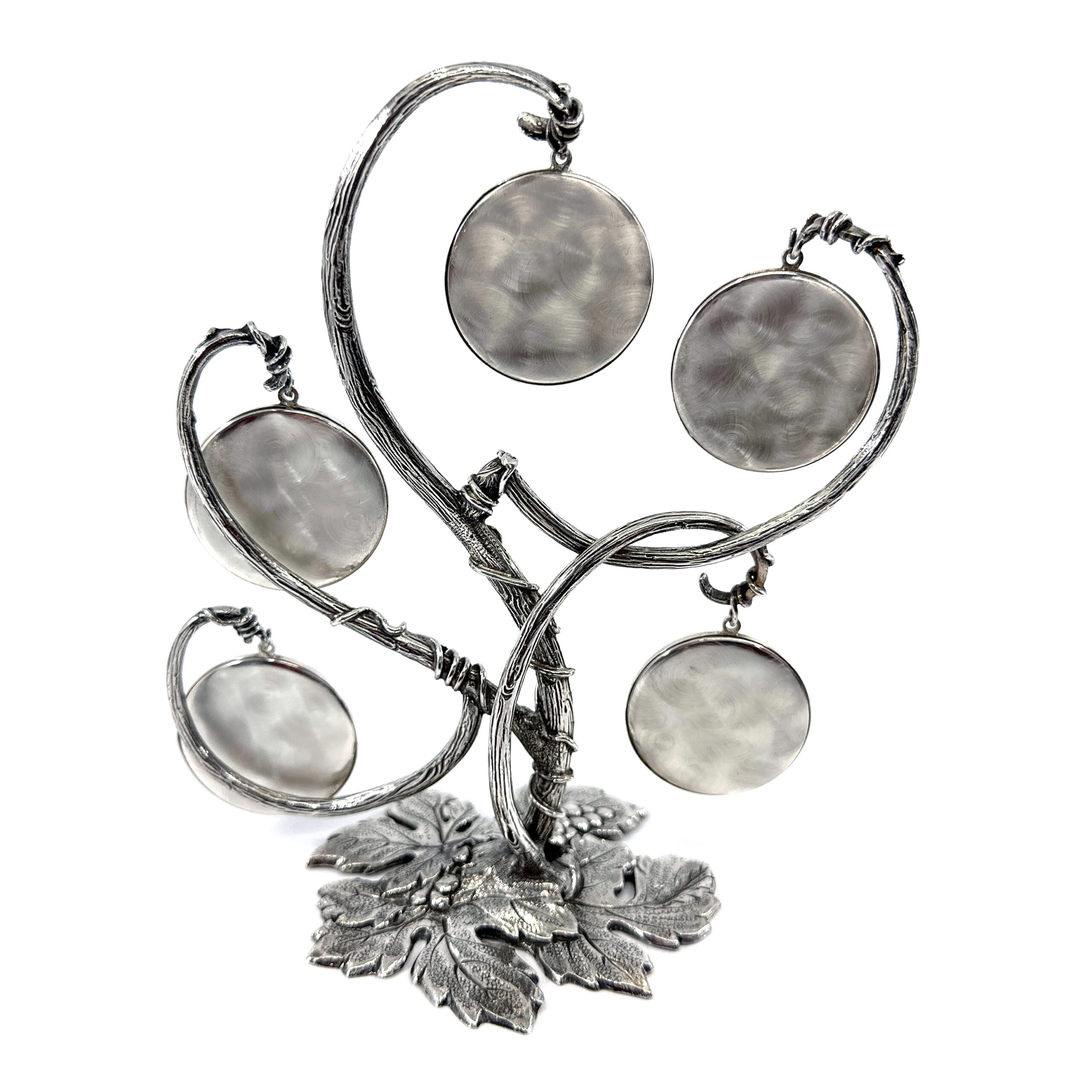 GT49 (4) Family Tree Miniature Photo Frame Holder Victorian Style Finished In 925 English Hallmarked Sterling Silver