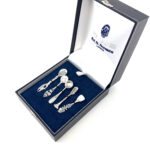 Five Piece Victorian Style Salt And Mustard Spoon Set, finished in 925 English Hallmarked Sterling Silver 8 Five Piece Victorian Style Salt And Mustard Spoon Set, finished in 925 English Hallmarked Sterling Silver