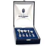 Five Piece Victorian Style Salt And Mustard Spoon Set, finished in 925 English Hallmarked Sterling Silver 9 Five Piece Victorian Style Salt And Mustard Spoon Set, finished in 925 English Hallmarked Sterling Silver