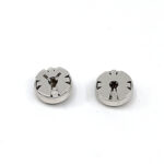 Fleur De Lys Button Covers With Black Enamel finished in 925 English Hallmarked Sterling Silver