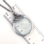 Floral Magnifying Glass Pendant On Chain, Finished In 925 English Hallmarked Sterling Silver 2 Floral Magnifying Glass Pendant On Chain, Finished In 925 English Hallmarked Sterling Silver