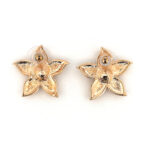 Flower Stud Earrings With Enamel And Sparkling Czech Crystals | Gold Plated