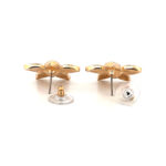 Flower Stud Earrings With Enamel And Sparkling Czech Crystals | Gold Plated