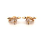 Flower Stud Earrings With Enamel And Sparkling Czech Crystals | Gold Plated