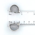 Greek Key Design Clip On Earrings With Crystal Detail Finished In 925 English Hallmarked Sterling Silver