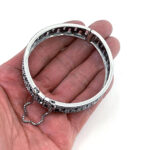 Greek Key Design Cuff Bangle Art Deco Style Set With Czech Crystals Finished in 925 English Hallmarked Sterling Silver 3 Greek Key Design Cuff Bangle Art Deco Style Set With Czech Crystals Finished in 925 English Hallmarked Sterling Silver