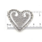 Heart Bookmark Victorian Style With Floral Embossed Design Finished In 925 English Hallmarked Sterling Silver