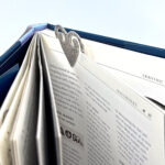 Heart Bookmark Victorian Style With Floral Embossed Design Finished In 925 English Hallmarked Sterling Silver