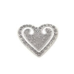 Heart Bookmark Victorian Style With Floral Embossed Design Finished In 925 English Hallmarked Sterling Silver