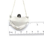 Heart Perfume Bottle Pendant With Funnel In Victorian Style On Trace Chain, Finished In 925 English Hallmarked Sterling Silver