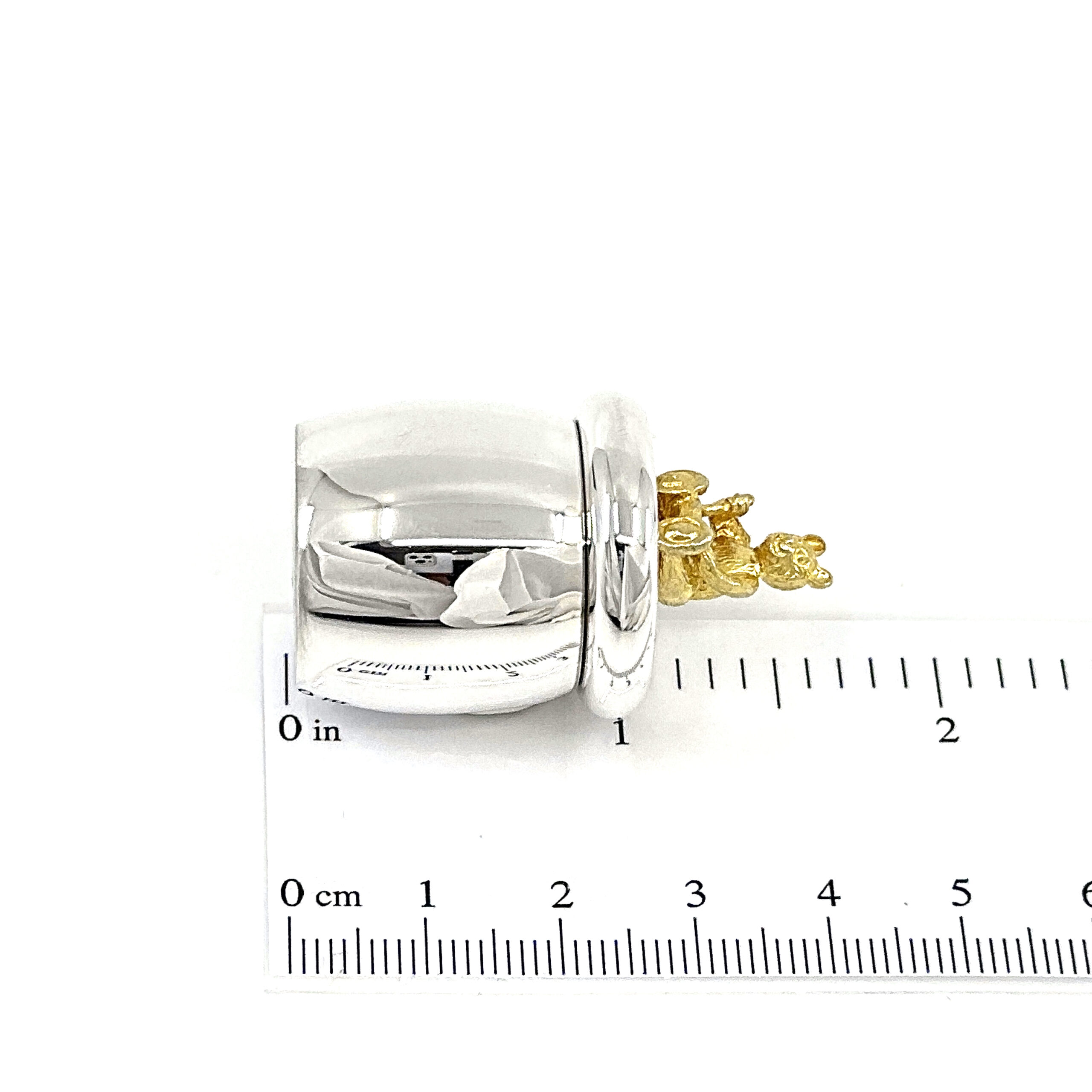 GT350 (10) Honey Pot Teddy Bear Tooth Fairy Box Finished In 925 English Hallmarked Sterling Silver