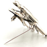 Lady And Dog Brooch Art Deco Style With Enamel And Marcasite, finished in 925 English Hallmarked Sterling Silver