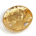 Lady And Train Pin Brooch With Enamel And Sparkling Czech Crystals | Gold Plated