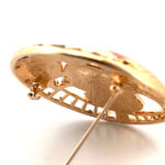 Lady And Train Pin Brooch With Enamel And Sparkling Czech Crystals | Gold Plated