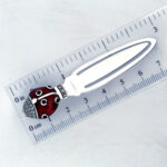Ladybug Ladybird Bookmark With Red Enamel And Marcasite Finished In 925 English Hallmarked Sterling Silver