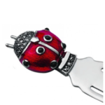 Ladybug Ladybird Bookmark With Red Enamel And Marcasite Finished In 925 English Hallmarked Sterling Silver