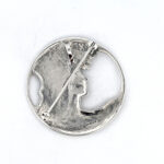 Lady Head Brooch Art Nouveau Style, finished in 925 English Hallmarked Sterling Silver