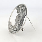 Lady Head Brooch Art Nouveau Style, finished in 925 English Hallmarked Sterling Silver