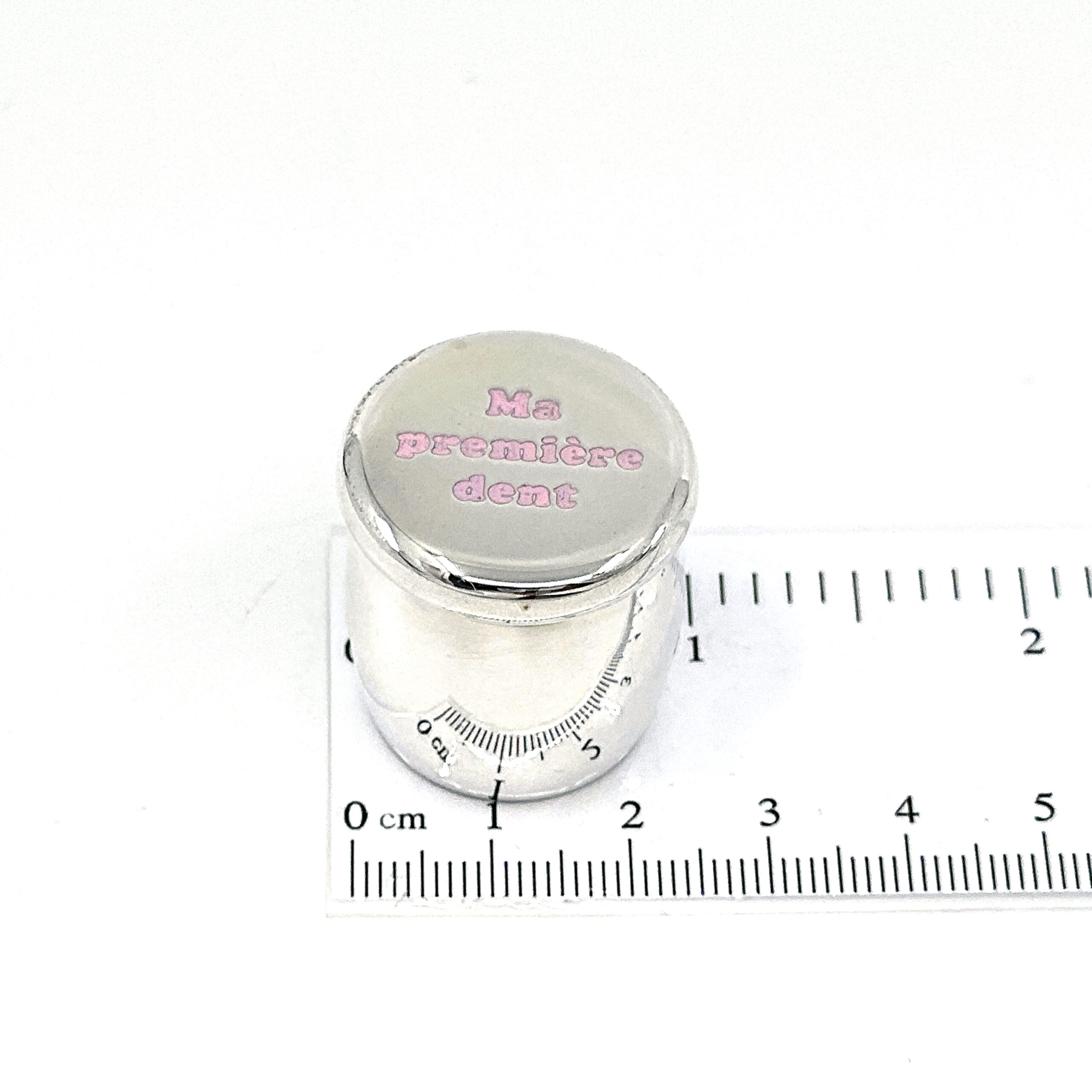 GT2303 (2) Tooth Fairy Box With Ma Premiere Dent Engraving And Pink Enamel Finished In 925 English Hallmarked Sterling Silver