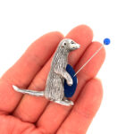 Meerkat Pincushion Victorian Style 925 Sterling Silver English Hallmarks Ari D Norman