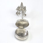 Merry Go Round on Round Pill Box, Finished In 925 English Hallmarked Sterling Silver 7 Merry Go Round on Round Pill Box, Finished In 925 English Hallmarked Sterling Silver