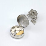 Merry Go Round on Round Pill Box, Finished In 925 English Hallmarked Sterling Silver 8 Merry Go Round on Round Pill Box, Finished In 925 English Hallmarked Sterling Silver